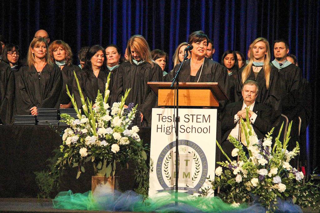Photo courtesy of LWSD                                 Tesla STEM High School graduated its class of 2019 on June 12 at Overlake Church.