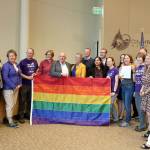 Stephanie Quiroz/staff photo                                 Redmond signed a Pride Month proclamation that was read and presented at the Council meeting on June 18.