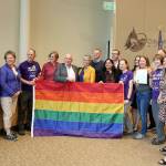 Stephanie Quiroz/staff photo                                 Redmond signed a Pride Month proclamation that was read and presented at the Council meeting on June 18.