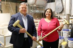 Mayor John Marchione and Senator Manka Dhingra toured the Redmond Pool on June 21 to kick off the Phase 1 Pool Improvement Project. Stephanie Quiroz/staff photo