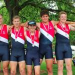 From left to right, Sammamish Rowing Associations Carson Wright, Adam Hamshou, Peter Tsirushkin, Adam Schadt, Sam Lalor, Quinn Cooney, Parker Raines, Landon Fick and Max Mason. Photo courtesy of Elizabeth Wilson