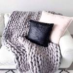 Shoppers can find chunky hand-knit blankets that are handmade by Keri. Photo courtesy of Mac & Mabel Facebook