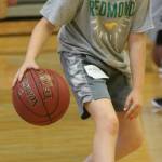 Alexis Prinos-Grumbach displays her dribbling skills at the Redmond High School Girls Basketball 2019 Summer Camp on June 28. Andy Nystrom/ staff photo