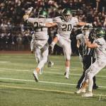 Redmond players celebrate their victory over Lake Washington. Photo courtesy of Matt Campbell Photography