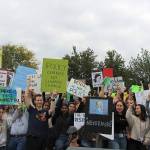 Hundreds of protesters gathered Friday for the climate strike. Madison Miller/staff photo