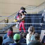 Professional wrestlers put on a show for Maxs tenth birthday at city hall in Redmond on Oct. 6.
