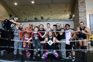 Stephanie Quiroz/staff photos                                 Max Shegnagaev (fourth from left) had a birthday wrestling bash for his tenth birthday at city hall on Oct. 6.