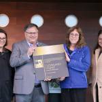Congresswoman Suzan DelBene, Mayor John Marchione, APA Washington Incoming President Nancy Eklund, and Senator Patty Murrays Chief of Staff, Mindi Linquist at the Cleveland Streets National Recognition on Oct. 10. Stephanie Quiroz/staff photo