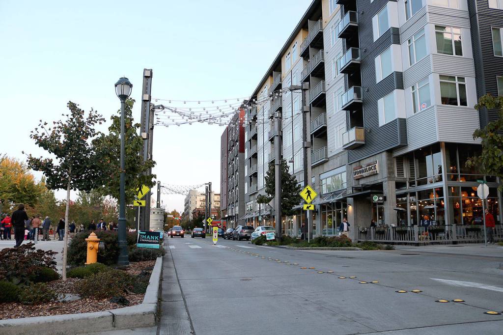 The Cleveland Street project was part of a 20-year vision for downtown Redmond in efforts to turn the neighborhood into an urban center. Construction on the street began in January of 2014. Cleveland Street is now the citys main street. Stephanie Quiroz/staff photo