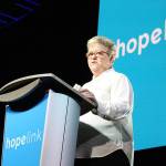 Cathy Powers shares her story of her and her familys life-changing experience through Hopelink at the 24th annual Reaching Out luncheon. Madison Miller/staff photo