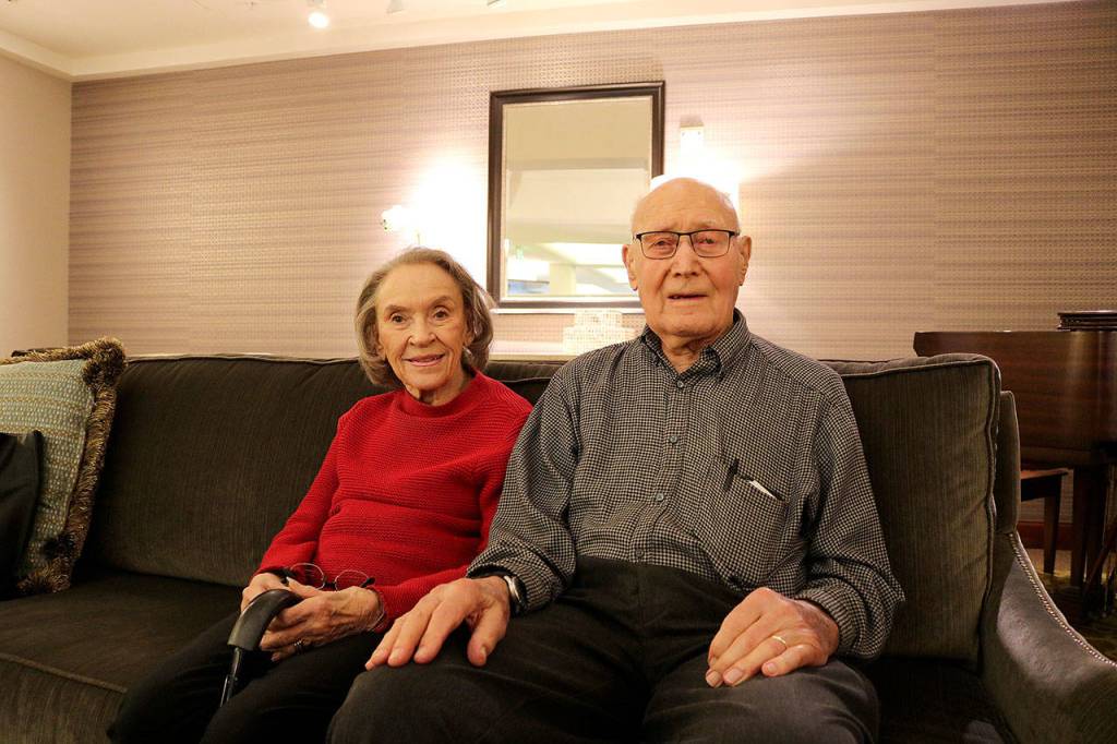 Stephanie Quiroz/staff photo                                 Morten Joslin and his wife Alma have been married for 75 years and reside at Fairwinds, a retirement community in Redmond.