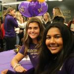 Redmond Highs Jennifer Cummings, left, and Adithi Anand signed their national letters of intent to the University of Washington on Nov. 13. Andy Nystrom/ staff photo
