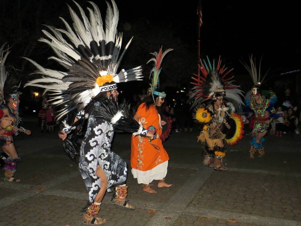Samantha Pak/staff photo                                Traditional dancers perform at the Dia De Los Muertos celebration in downtown Issaquah.