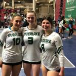 From left, Overlakes captains Annabelle Wiley, Ivy Haight and Sydney Goad. Courtesy of Overlake athletics