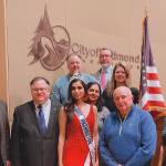 Photo courtesy of Neelam Chahlia                                 The Redmond City Council recognized Neelam Chahlias participation in the Mrs. America contest as Mrs. Washington at its Nov. 19 meeting.