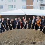 Community leaders at the groundbreaking ceremony of Capella at Esterra Park on Dec. 11. Stephanie Quiroz/staff photo