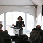 Loria Yeadon, YMCA CEO speaks on the onsite YMCA early childhood development center at Capella at Esterra Park on Dec. 11. Stephanie Quiroz/staff photo