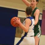 Overlakes Eliza Friend defends against a Bellevue Christian player on Dec. 10. Andy Nystrom/ staff photo