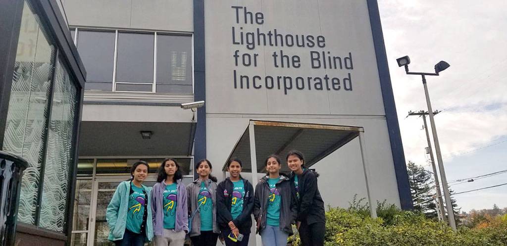 The Jelly Jolt team took a visit to the Lighthouse for the Blind Incorporated to learn about the experiences the blind and visually impaired face. Photo courtesy of Sameepa Saini