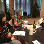 From left, Jenny Wang, Rose Fu and Nancy Irwin enjoy a conversation with each other during a Talk Time class at Aljoya Mercer Island. Samantha Pak/staff photo