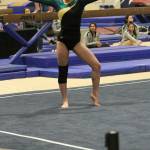 Ashley He competes on the floor exercise this season. Courtesy photo