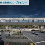 Downtown Redmond link station design at night. Courtesy of Sound Transit.