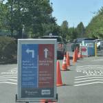 King County Election headquarters in Renton, on primary Election Day, Aug. 4. Voters can return their ballot and register in-person at the election headquarters and other voting centers by 8 p.m. Haley Ausbun/Staff photo.
