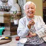 Overlake Terrace resident, Betty, enjoys a Happy Hour margarita!