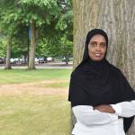 Ubax Gardheere, 2021 candidate for the 9th District seat of the Metropolitan King County Council, poses for a photo at Cedar River Park in Renton. Photo by Alex Bruell/Sound Publishing