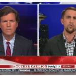 Critical race theory became a political buzzword last fall after Gig Harbor resident Christopher Rufo (right) joined commentator Tucker Carlson on Fox News. (Screenshot from YouTube broadcast)