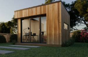 The Mini-O is a miniature outdoor office built to be easily relocated. Courtesy photo