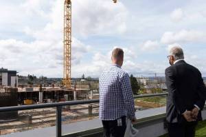 Governor Jay Inslee is showed the construction site of Kirklands new Google campus (Courtesy of Google)