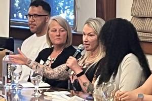 Christine Hendrickson shared her post-incarceration journey as part of a panel of speakers July 14 at the Kirkland Chamber Foundations 2022 Kirkland Diversity, Equity, & Inclusion Symposium. This years program focused on workforce re-entry for previously incarcerated people and the barriers they face. Photo by Andy Hobbs/Sound Publishing