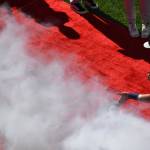 Texas Rangers rookie Josh Jung giving kids a high five on his way out to represent the American League. Ben Ray / The Mirror