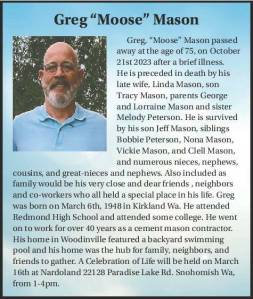Greg "Moose" Mason | Obituary