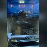 Debris falls from mountain onto Highway 1 near Three Valley Gap. (Skilled Truckers Canada)