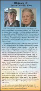 Irvin DeWain Vice | Obituary