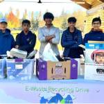The executive board members at the e-waste drive. (Photo Courtesy of Redmond Coding Association)