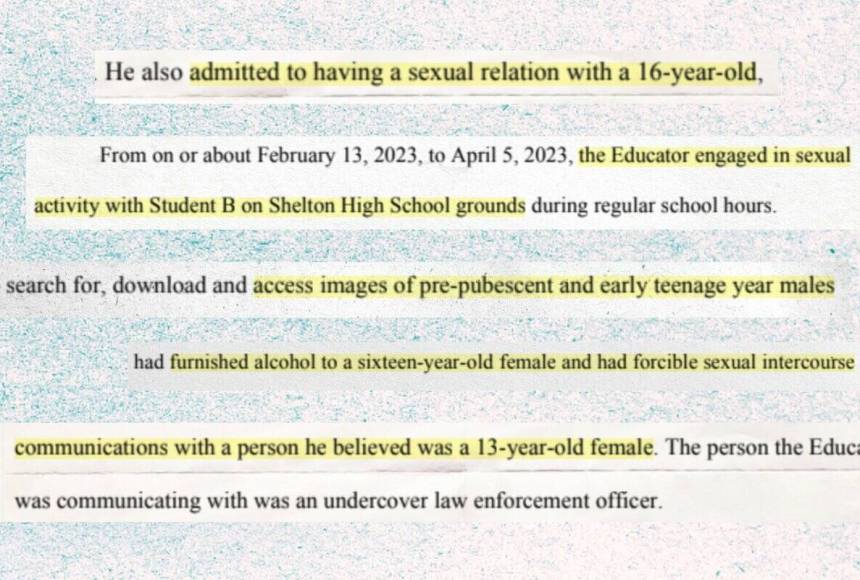 <p>A compilation of screenshots taken from investigations conducted by Washington&rsquo;s Office of Superintendent of Public Instruction in recent years related to K-12 teachers found to have engaged in sexual misconduct against minors. (InvestigateWest)</p>