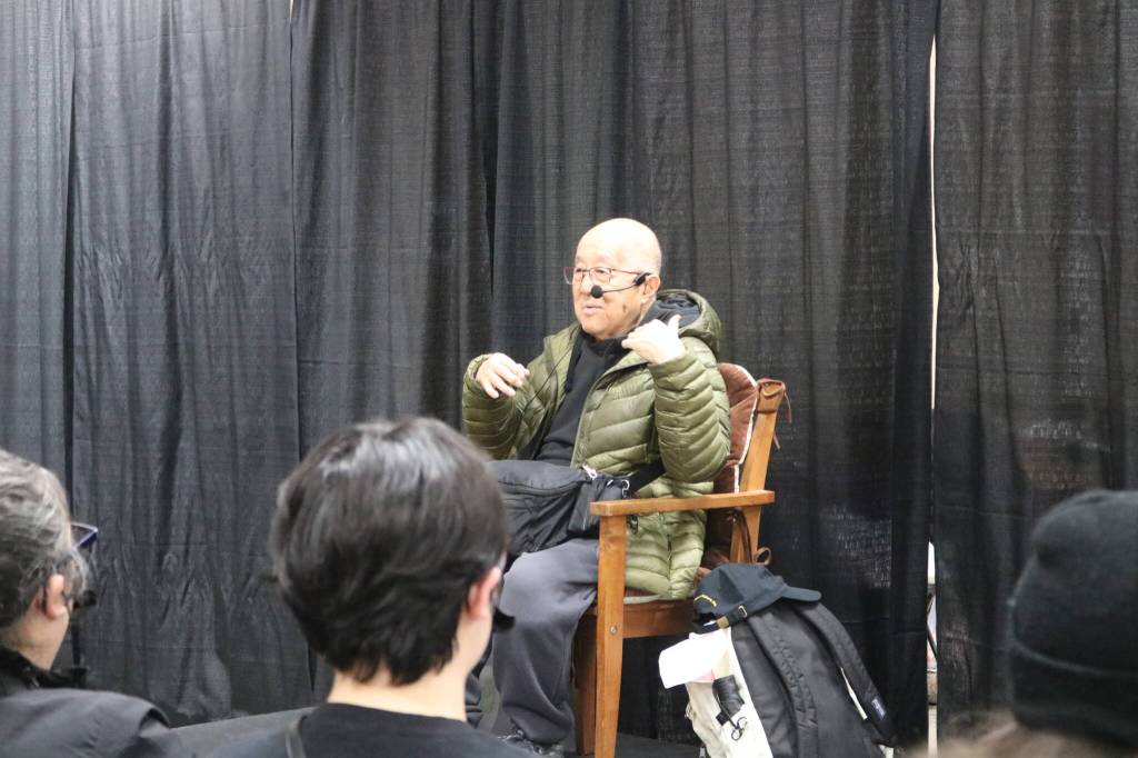 Survivor Paul Tomita shares his story of incarceration in an American concentration camp. Photo by Bailey Jo Josie/Sound Publishing