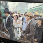 Images of the journey to U.S. concentration camps are shown in Chris Hopkins paintings. Photo by Bailey Jo Josie/Sound Publishing