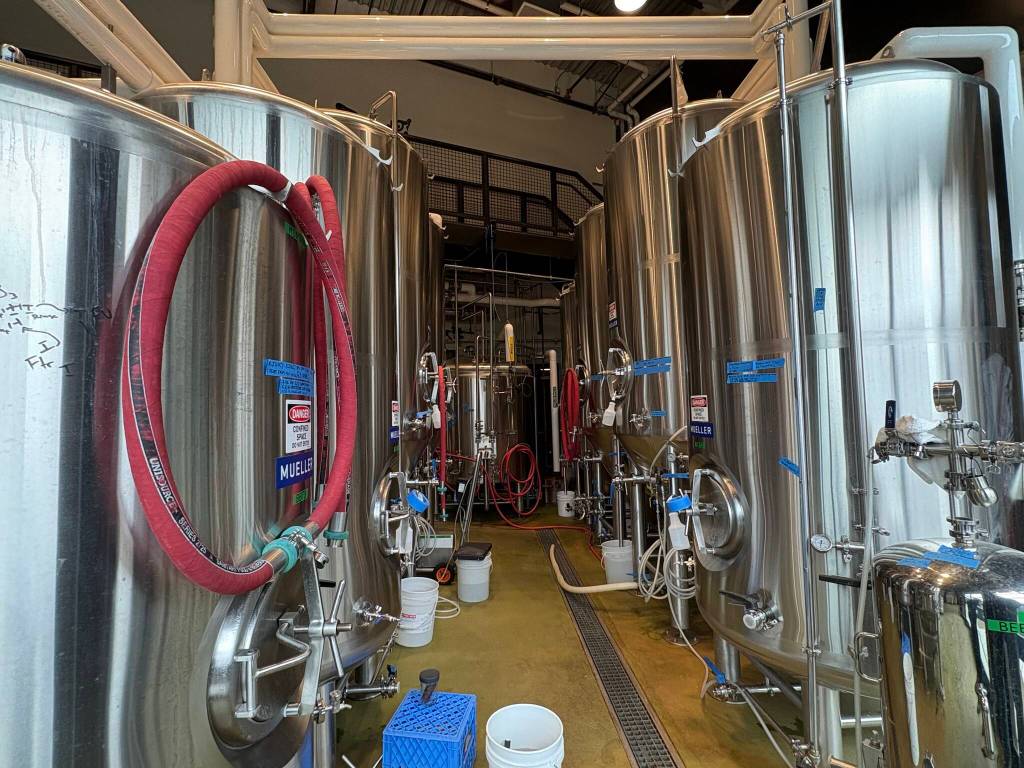 Bellevue Brewerys brewing tanks. Photos by Mindy Stern