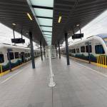 Trains at the Downtown Redmond Station. Photo by Mindy Stern