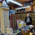 Photo by Joshua Solorzano/The Mirror
Wayne Hussey in his garage with his first Smith Tower Lego model.